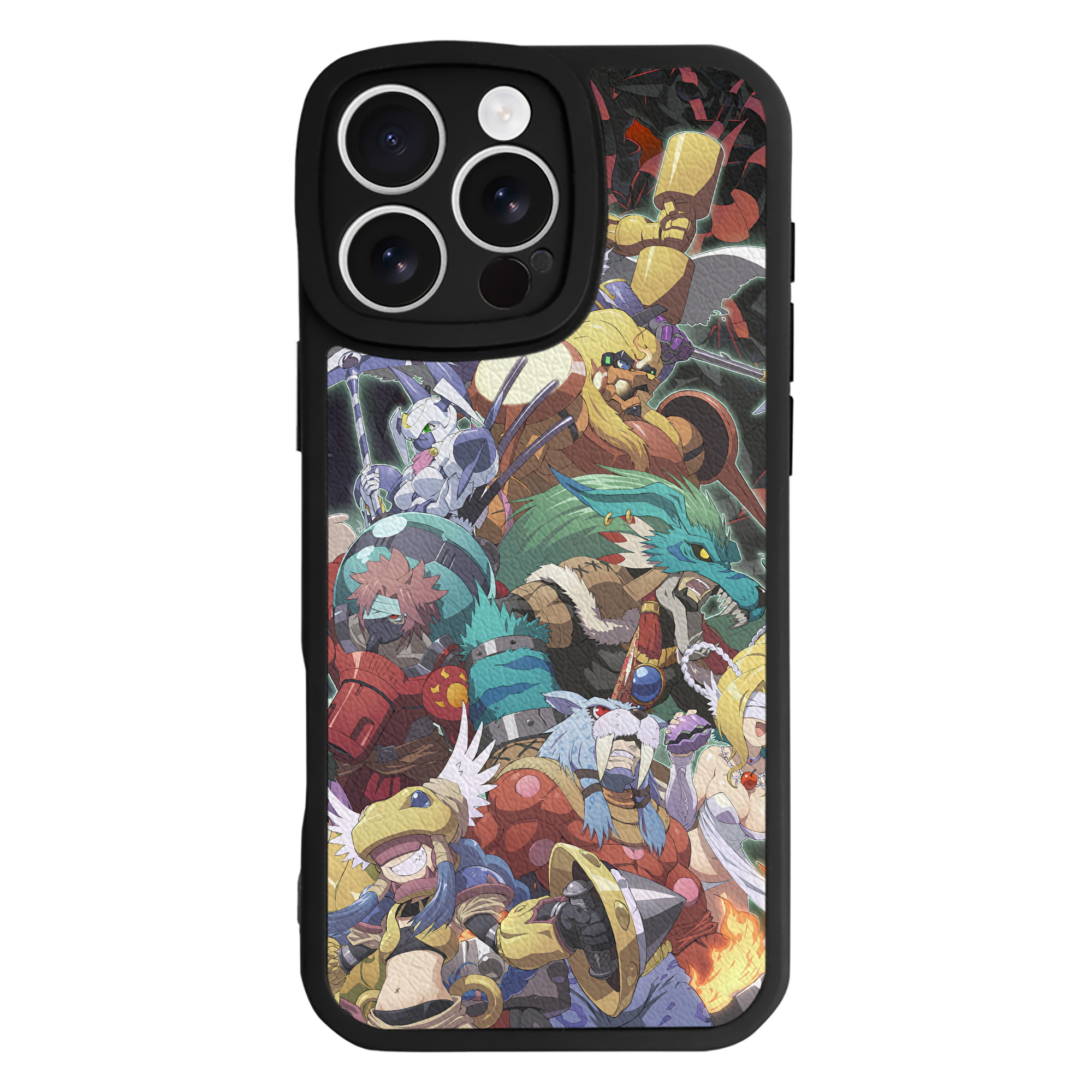 （画像用） Digimon デジタルモンスター/デジモン 【iPhone 16シリーズ対応】シリコンスマホケース（レザー調） 材質：シリコン